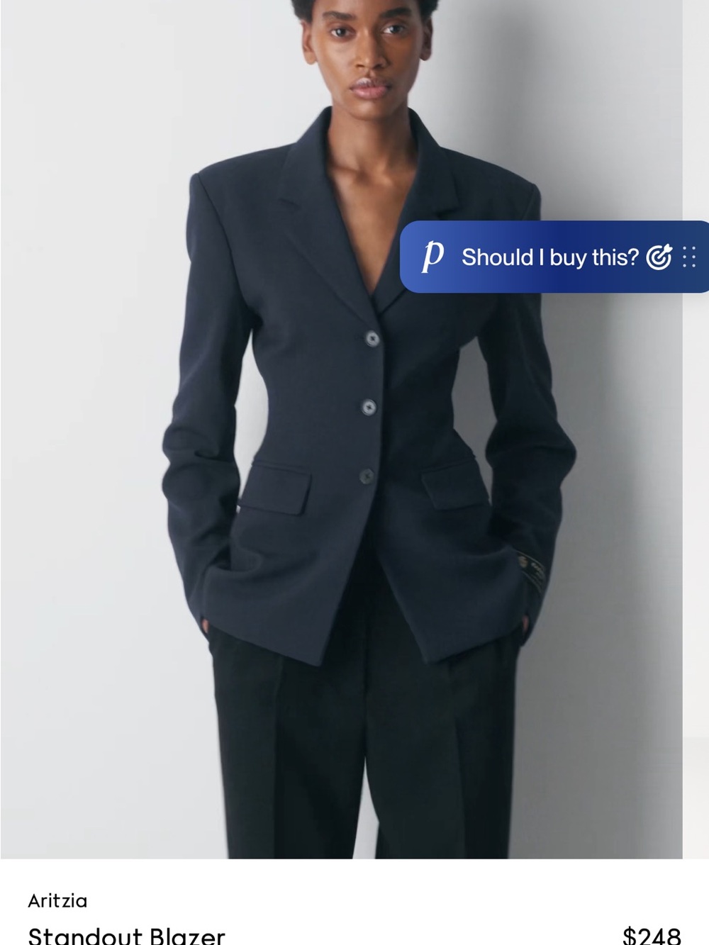 Aritzia Navy Tailored Women's Blazer